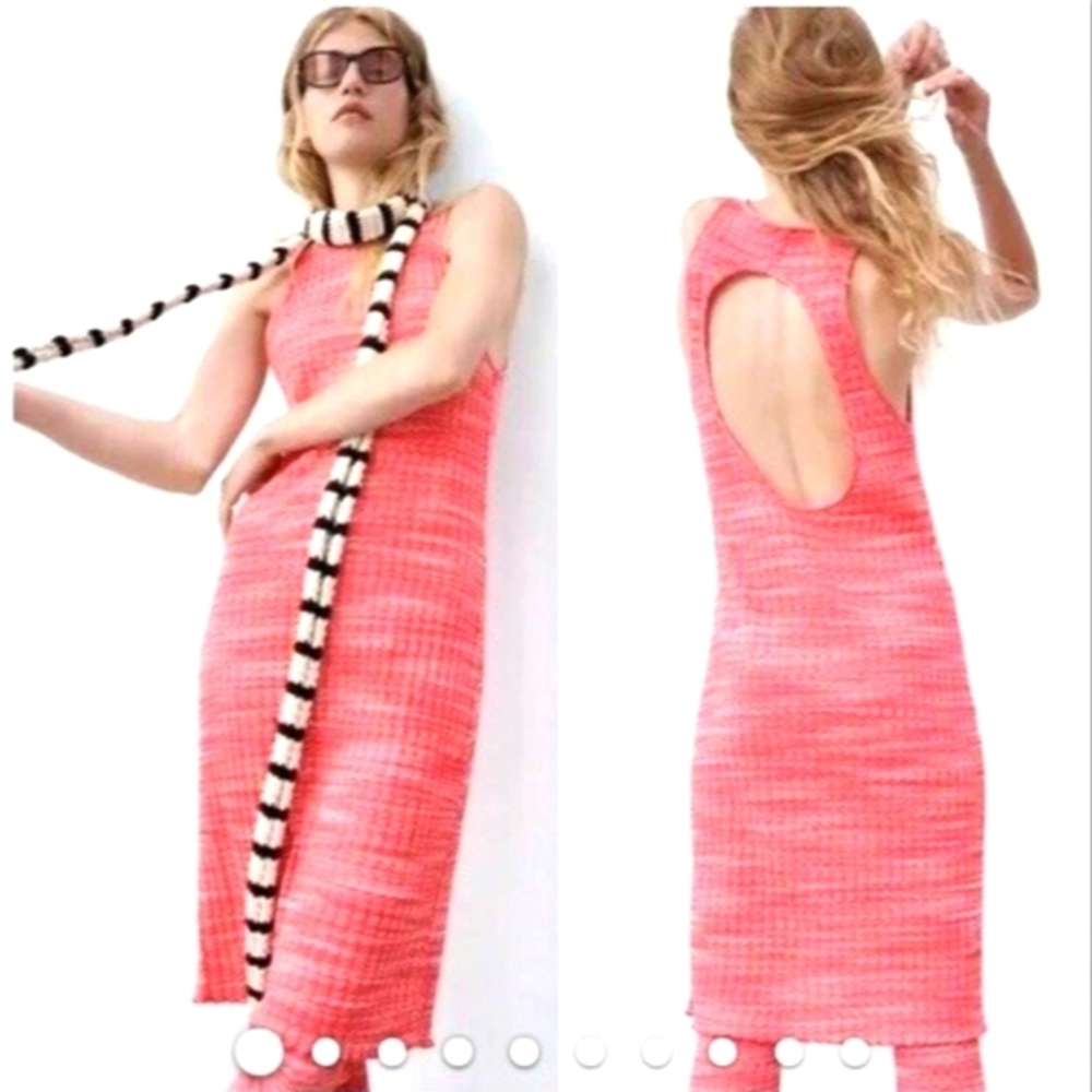 NWT Zara ribbed knit dress,open back,M‎